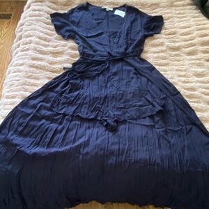 Love Tree Maxi Dress/Romper - Navy Blue